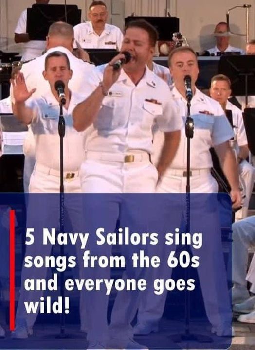 5 Navy Sailors sing songs from the 60s and everybody goes wild