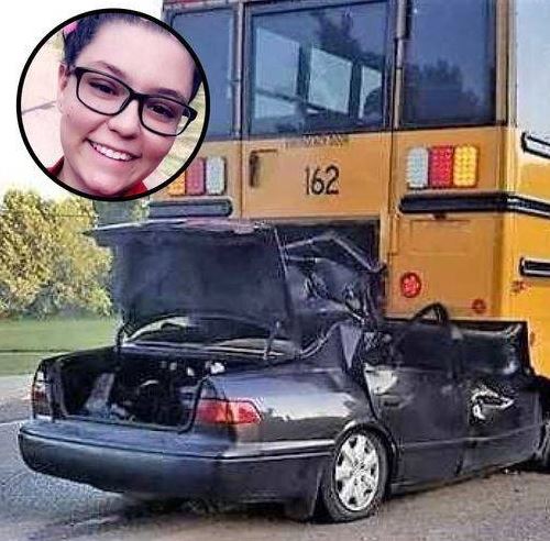 Teenager crashed into school bus