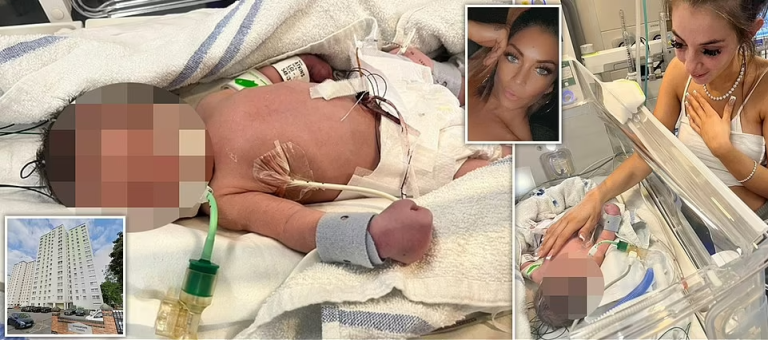 The miracle newborn who survived after mother fell 90ft to her death from tenth floor window: Grieving daughter shares photo of baby ‘Posie’ in hospital – as tragic mum’s last post is revealed