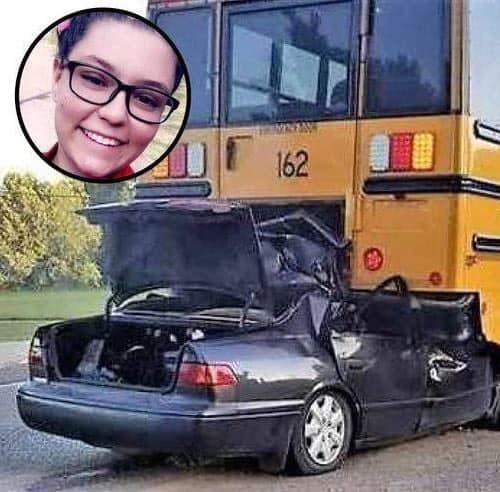 Teenager dies after crashing into school bus