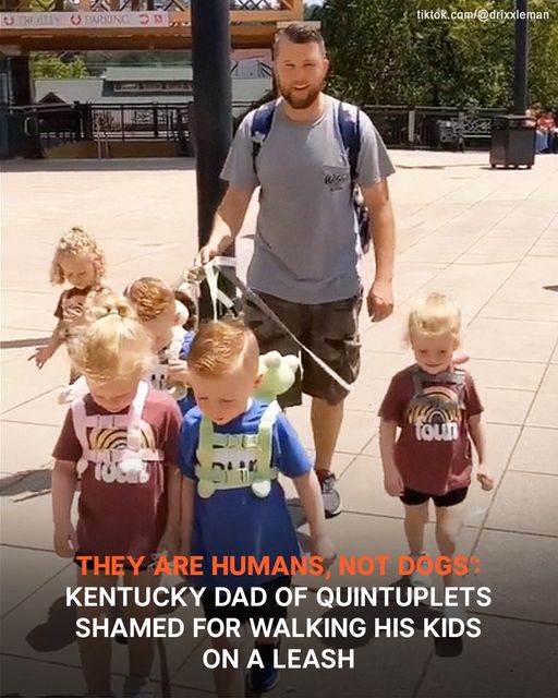 Jordan Driskell, 31, is facing backlash and has sparked debates for using a leash with his five children in public.