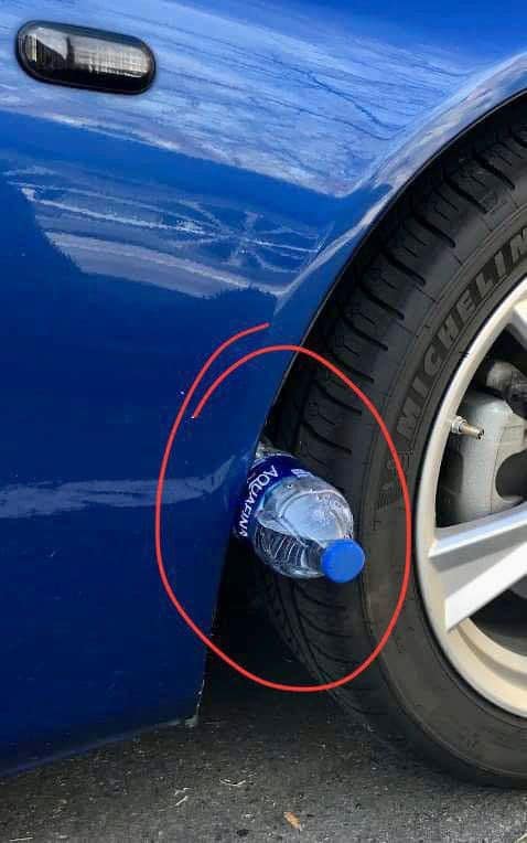 Beware If You Spot a Plastic Bottle on Your Tire