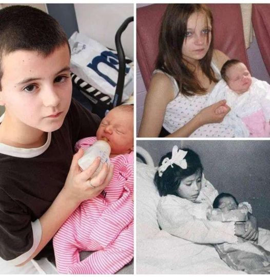 The “youngest ever mother in the UK gives birth at the age of 13 without her family knowing she was pregnant.”