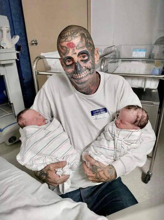 Dad With 240 Tattoos Faces