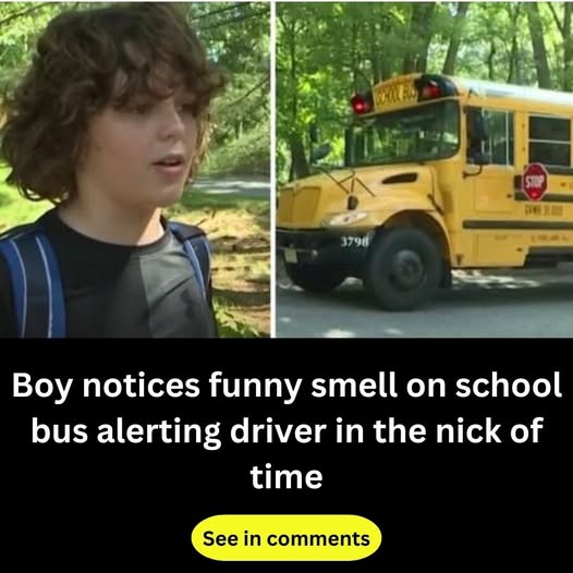 Boy notices funny smell on school bus alerting driver in the nick of time