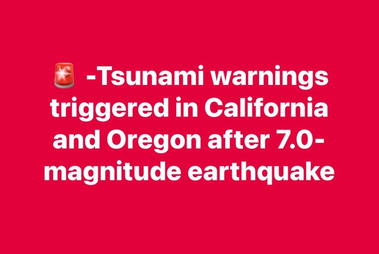 Tsunami in California and…