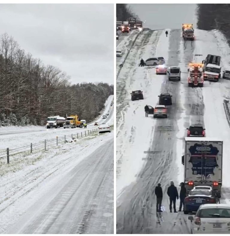 Here’s a good way to sum up snow in the south, cars in ditches and roads not cleared