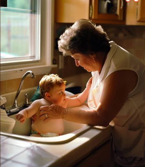 I was HORRIFIED to see my MIL bathing my son in a sink, WHERE WE WASH THE DISHES