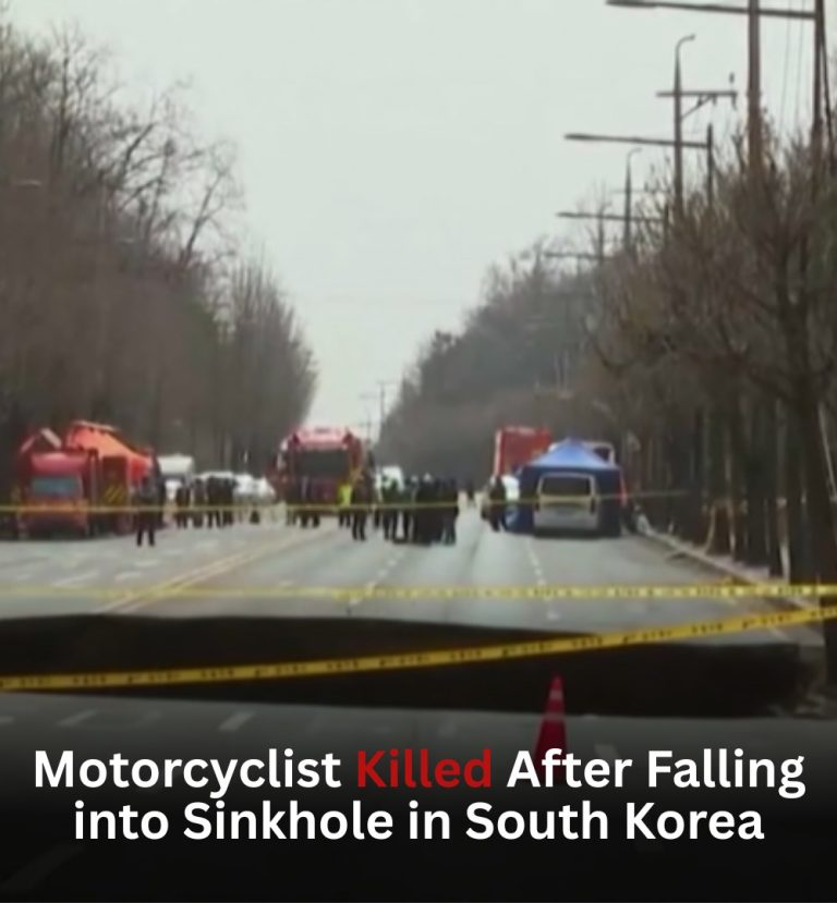 Motorcyclist Killed After Falling into Sinkhole in South Korea