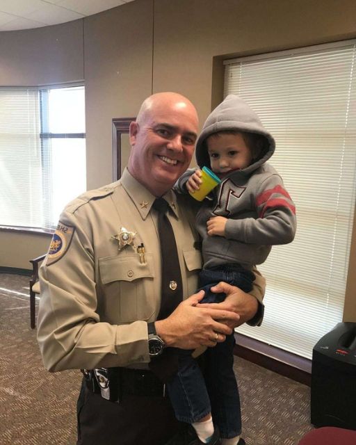 When the young boy approached the officer, he said something that made him cry.